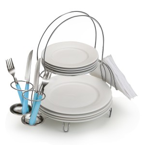 Suporte para Pratos e Talheres Art Cook Aço Cromado - Arthi